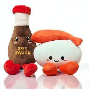 SO ADORABLE Japan Korea Soy Sauce Dumpling Squishy Plush Toys Set